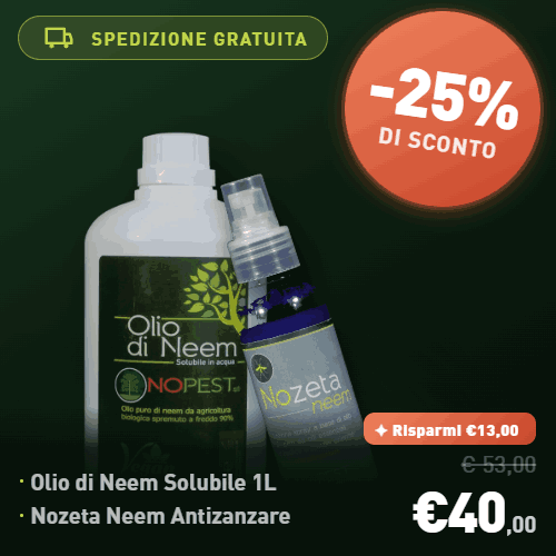Kit Protezione Totale Neem: Olio di Neem 1 Lt e NoZeta 100 ml